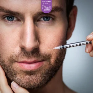 A gentleman who looks at a smile and a doctorate in injection of fat - injecting fat by gentlemen