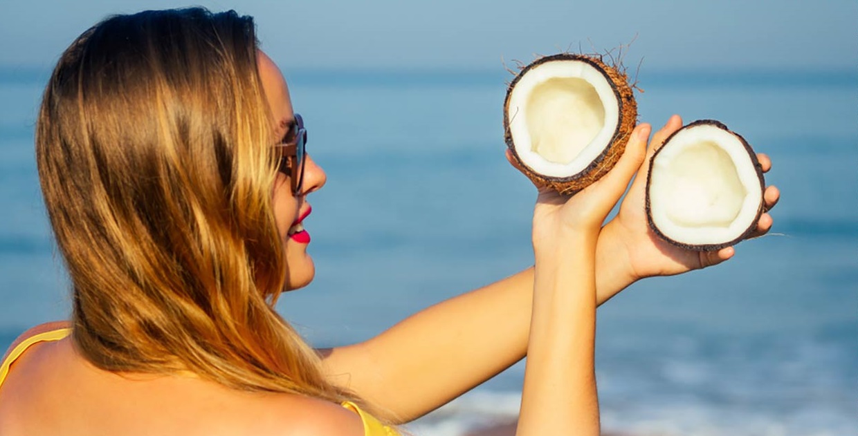 روغن نارگیل - برنزه كردن با آفتاب