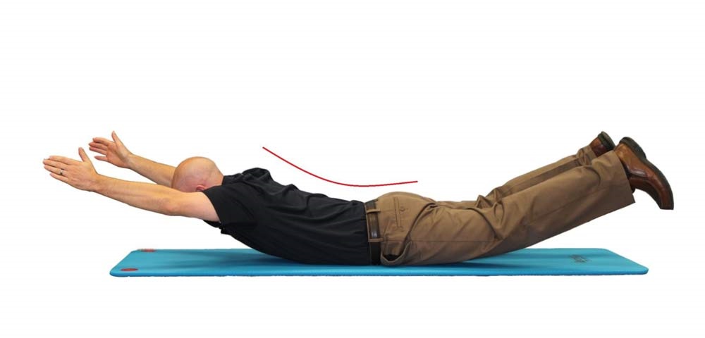 حرکت سوپرمن - رفع گودی کمر با ورزش