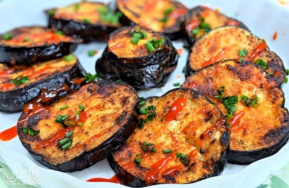 بادمجان سرخ شده ی رژیمی - سرخ کردن بادمجان با روغن کم