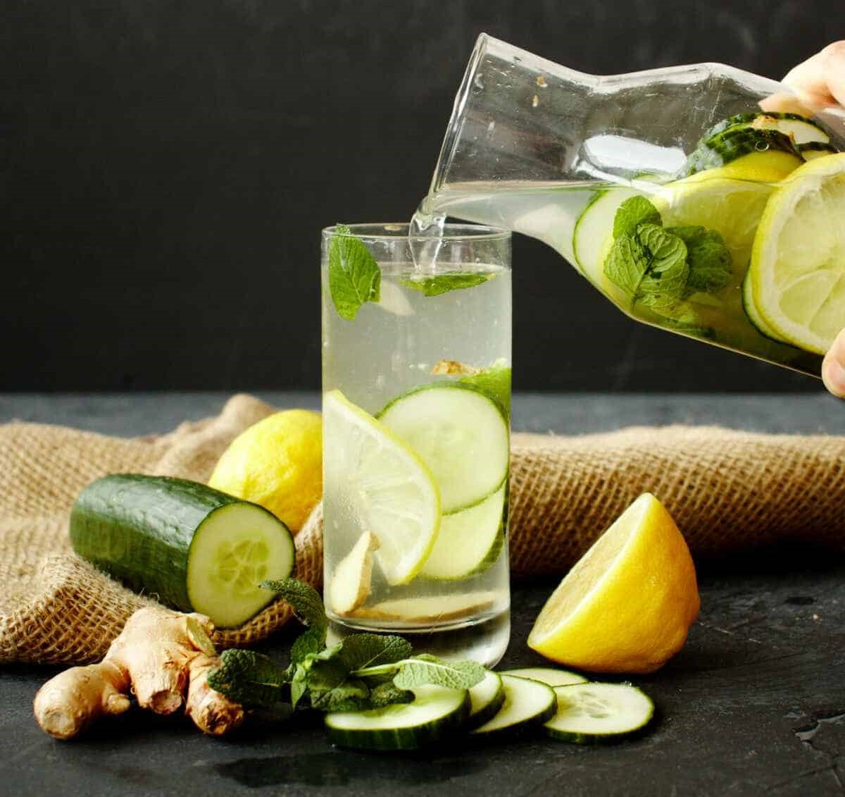 دتاکس لاغری - دتاکس واتر خیار و لیمو