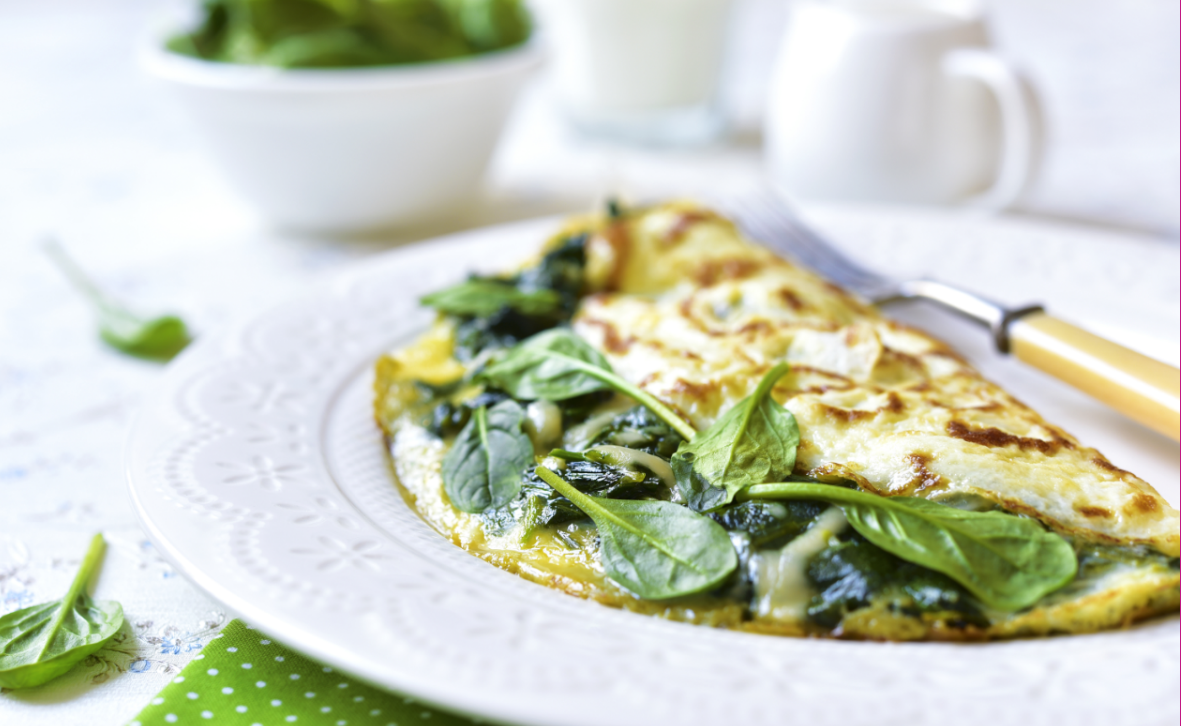 املت اسفناج - صبحانه رژیمی بدون نان