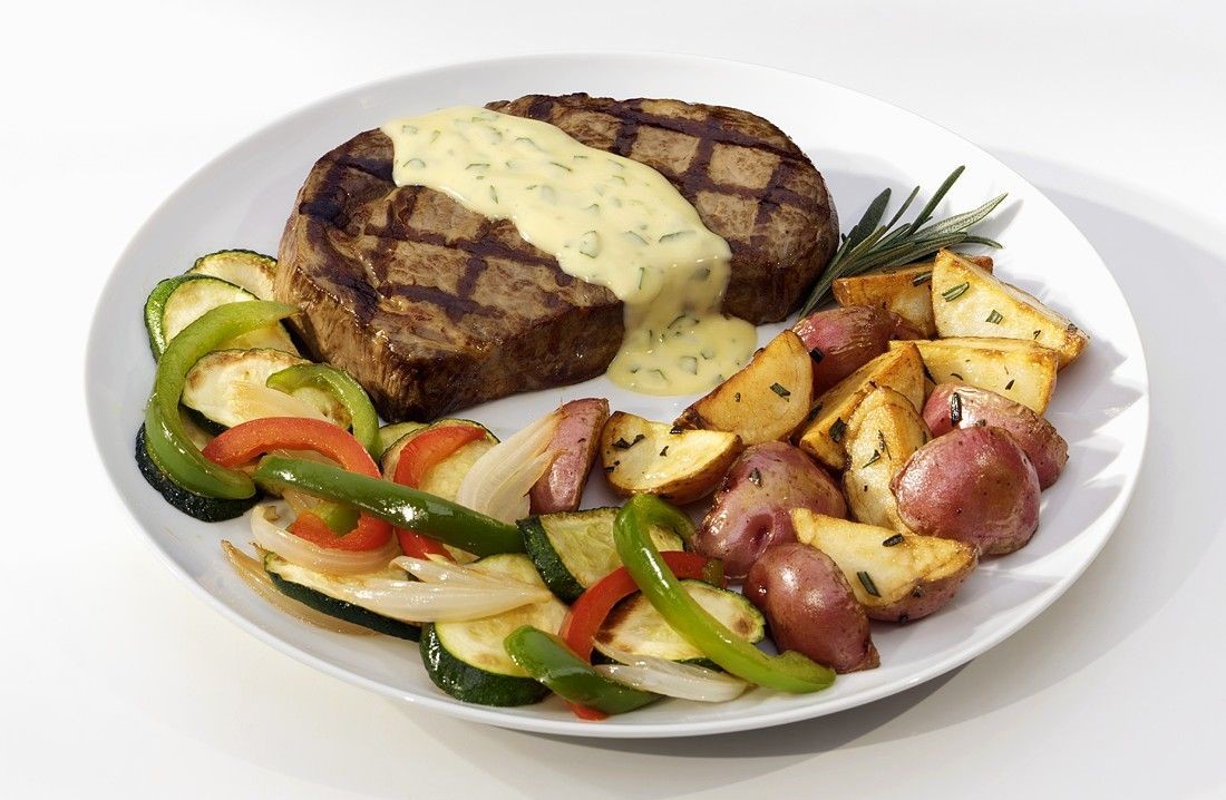 استیک با سبزیجات - غذاهای رژیمی بدون نان و برنج