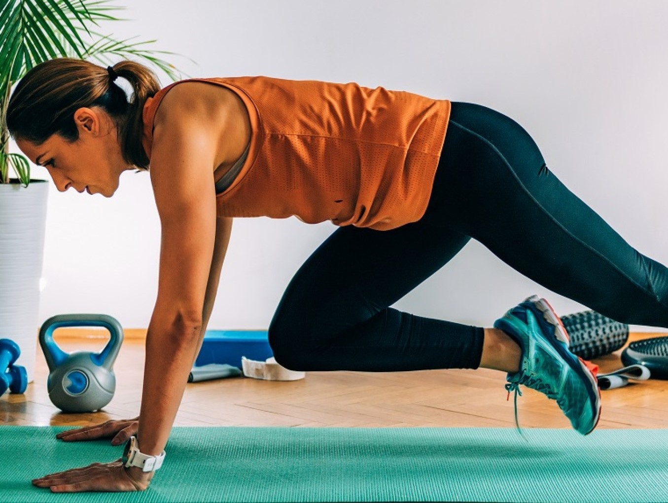 حرکت کوهنوردی - برای لاغری شکم زنانه