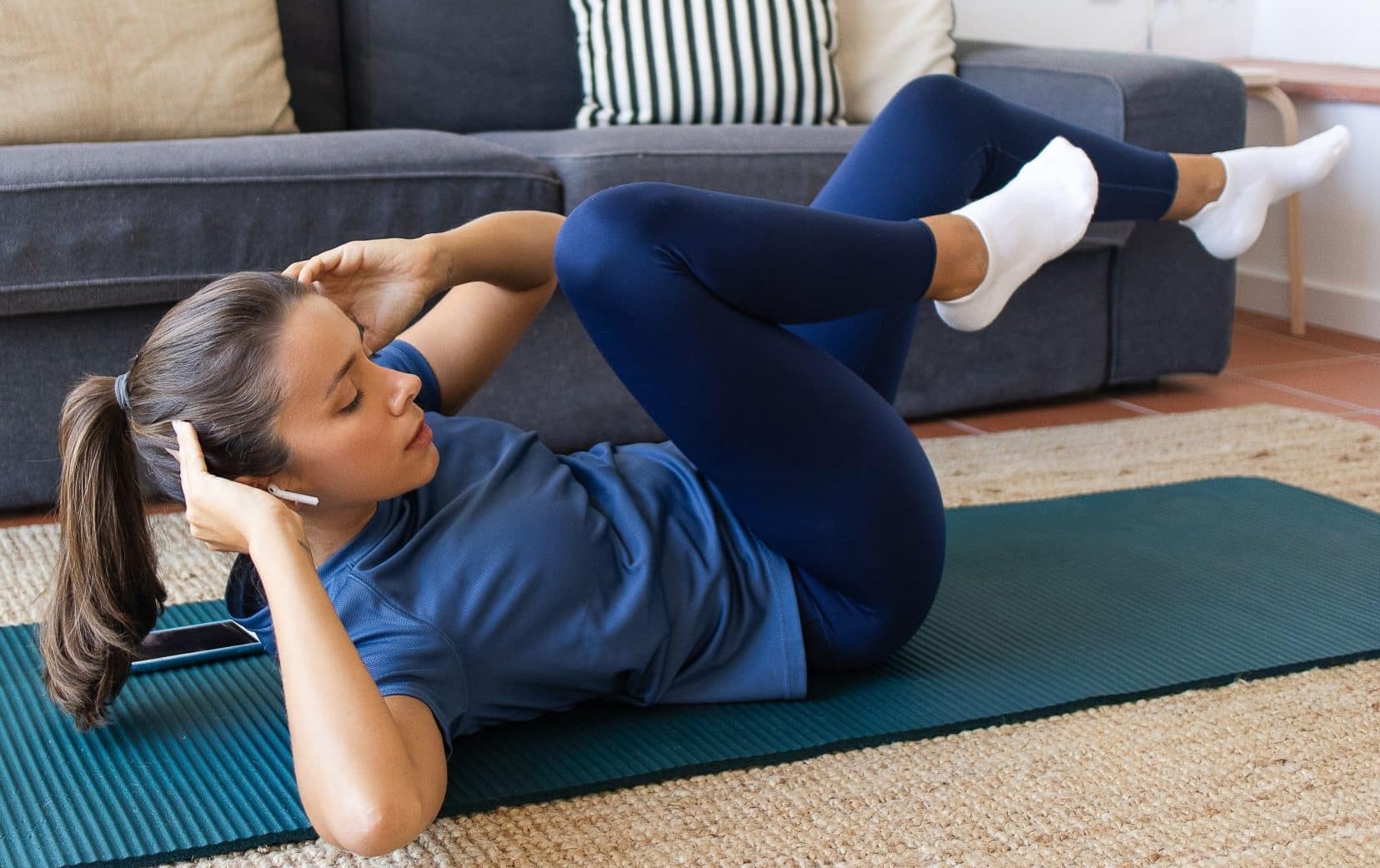 دوچرخه خوابیده - دراز نشست برای لاغری شکم