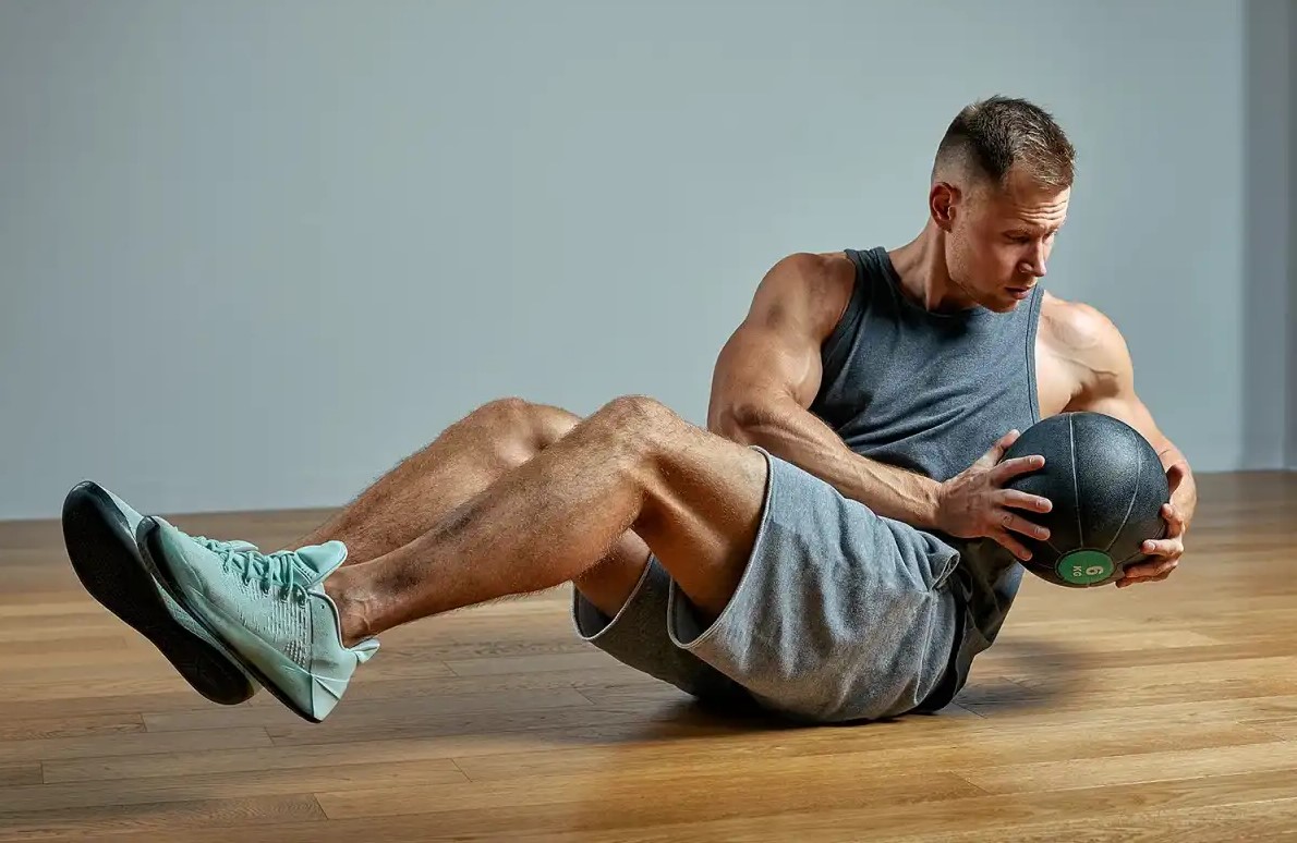 حرکت چرخش روسی - ورزش هوازی در خانه برای لاغری شکم