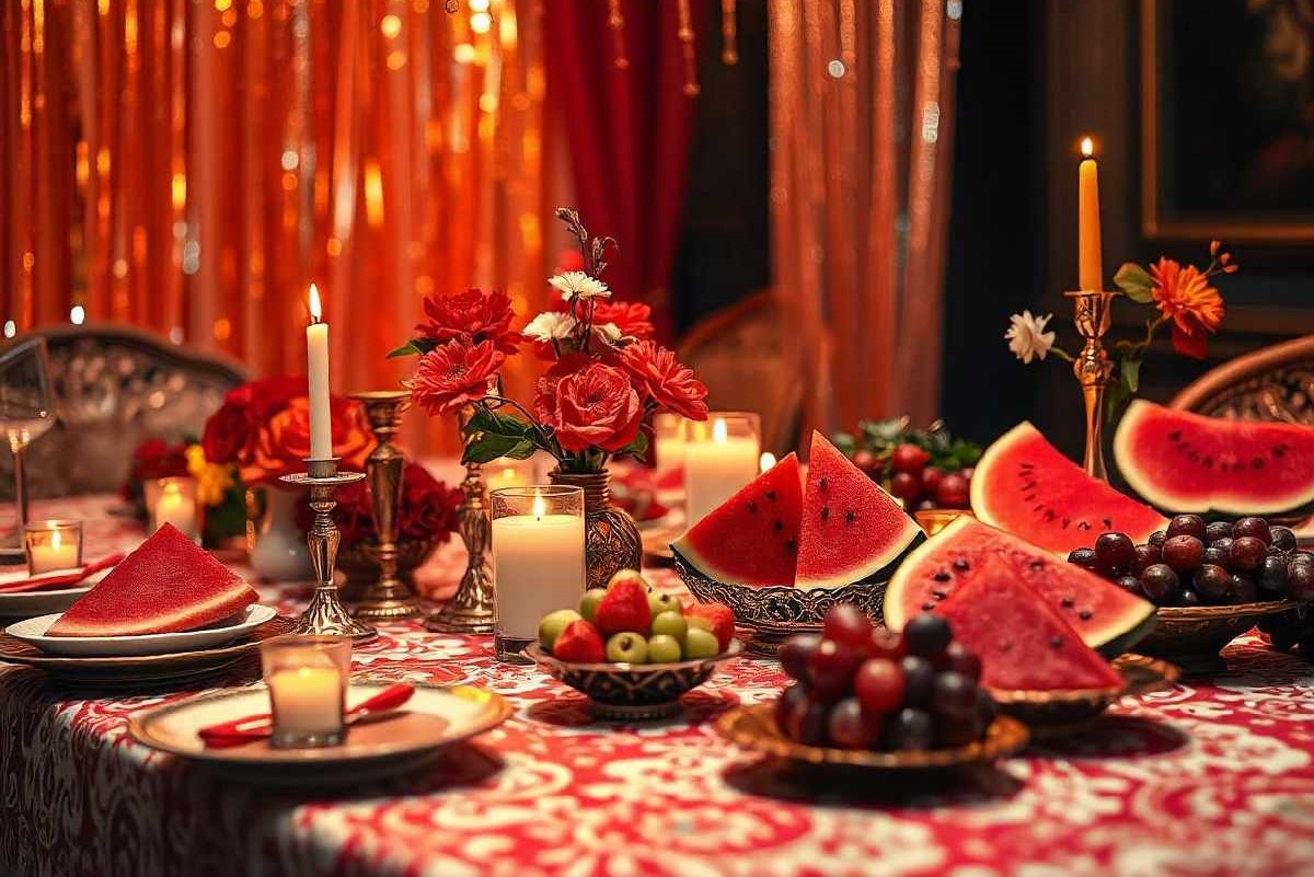 چیدمان سفره یلدا - سفره شب یلدا