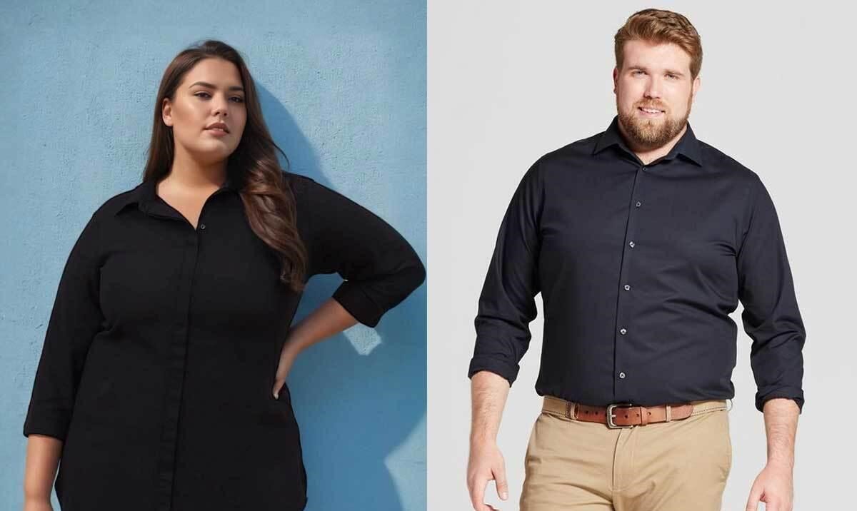 رنگ لباس مناسب افراد چاق - مدل لباس برای افراد چاق و شکم دار