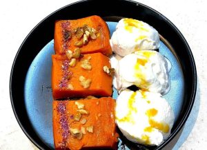 کدو حلوایی با بستنی - طرز تهیه کدو حلوایی