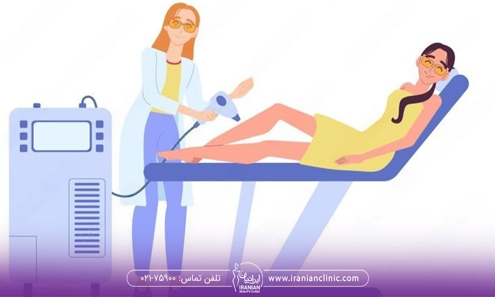 اپراتوری که پای زن را لیزر می کند