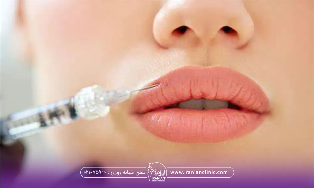 لبی که سر سوزن رویی لب قرار گرفته است