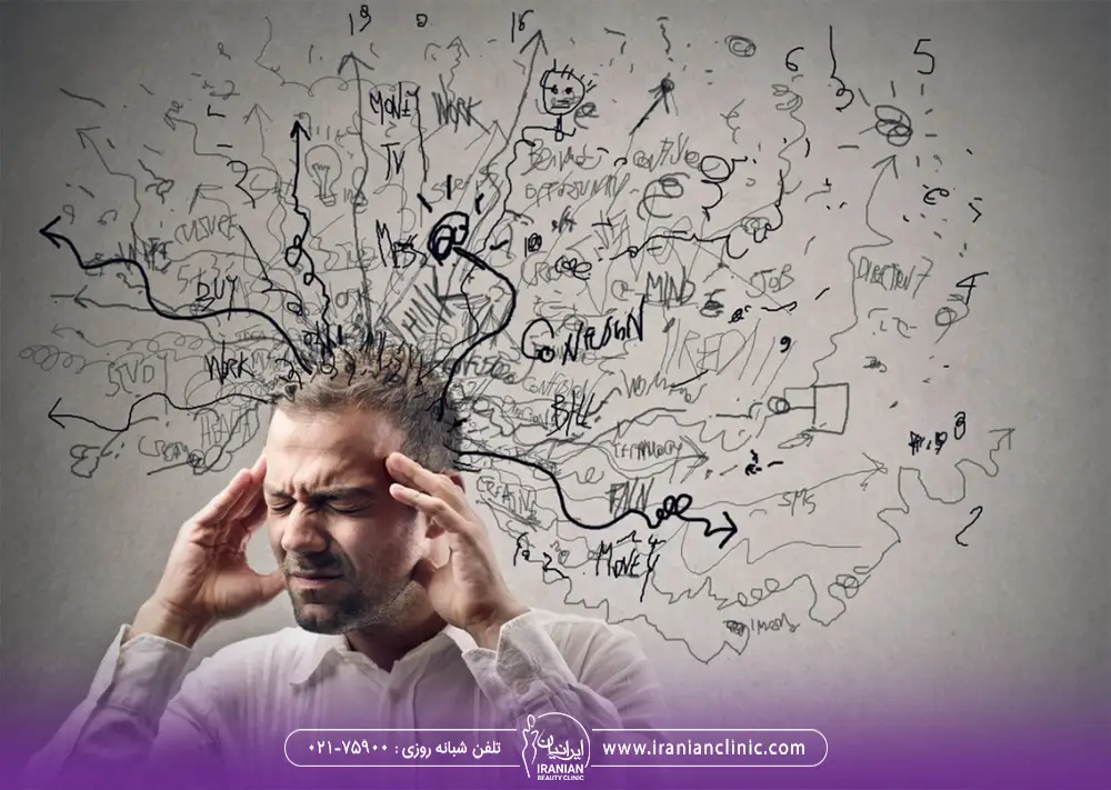 مرد که دچار استرس است