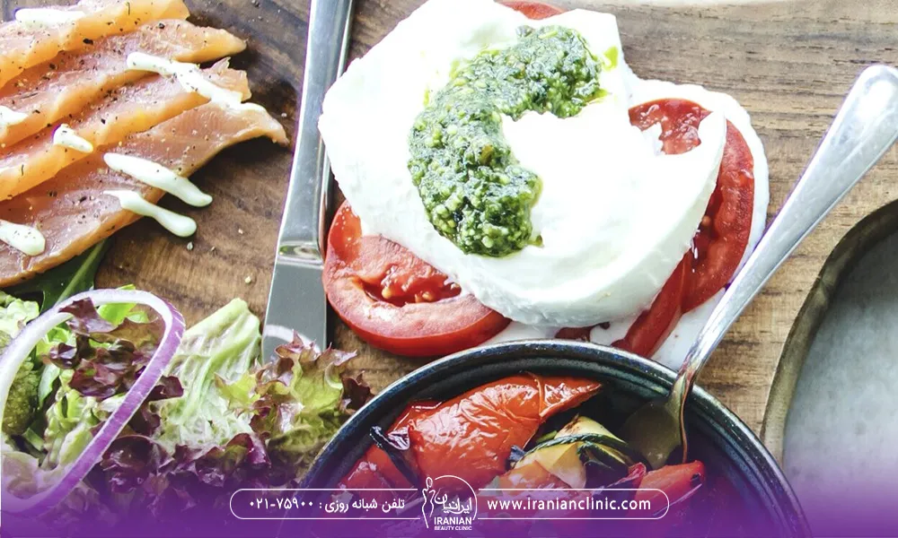 عکس در مورد انواع سبزیجات و گوشت ماهی هست - رژیم مدیترانه ای