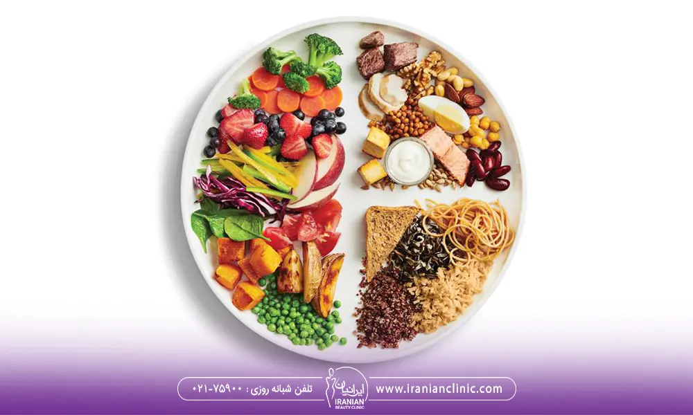 غذاهای مجاز برای رژیم کانادایی که داخل بشقاب گرفته
