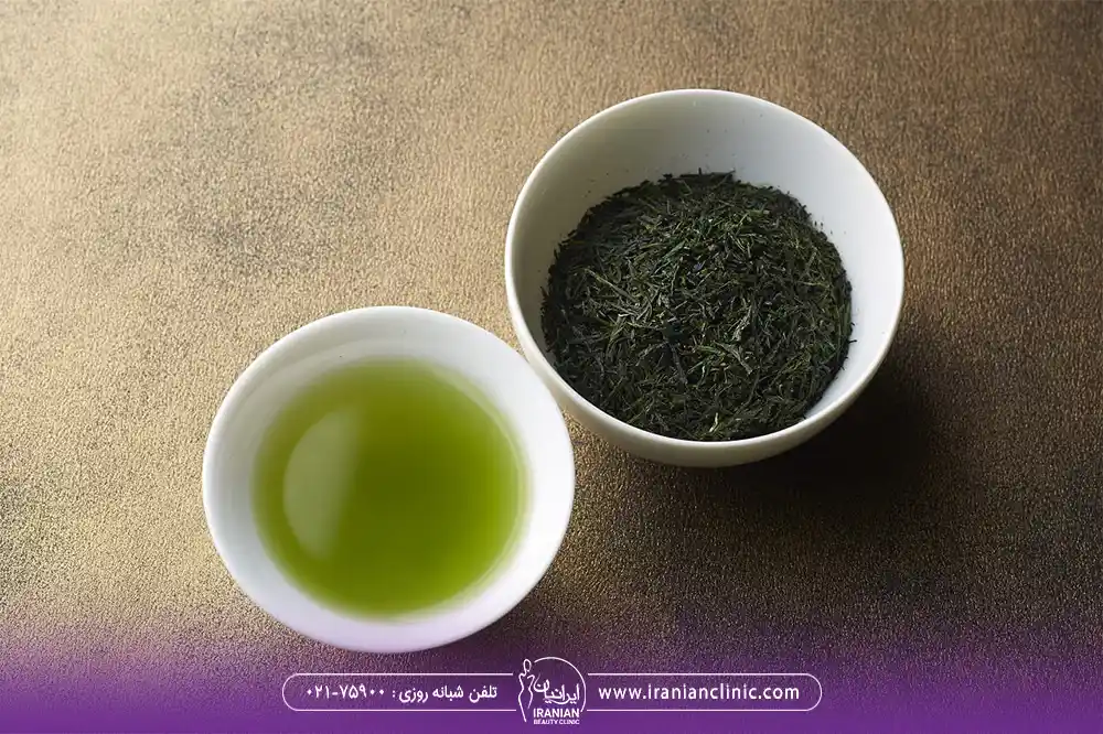 پودر چای سبز به صورت خشک