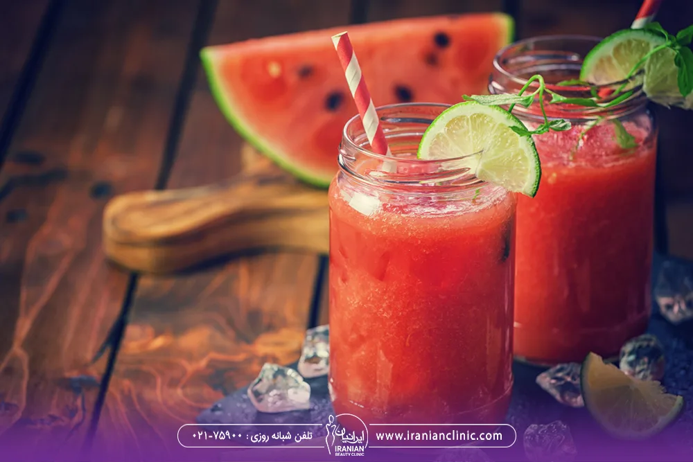 عکس دو لیوان اسموتی هندوانه