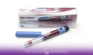 عکس قلم لاغری victoza در کنار جعبه محصول - تزریق آمپول ویکتوزا