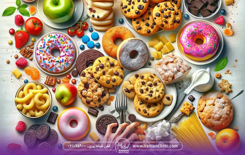 غذاهای شامل شکر و کربوهیدرات