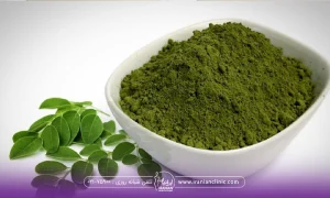 داخل ظرف پود سدر و در کنار ظرف برگ سدر است - خواص سدر برای پوست